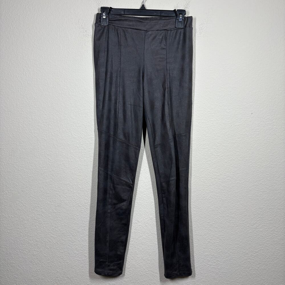 Oggi 5 Womens Size Medium Lola Faux Leather Pants Gray Skinny Pull On France